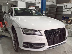RS7 S7 front bumper grille quattro For Audi A7 S7 C7 center honeycomb grill