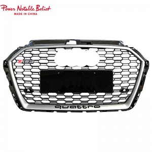 S3 RS3 8V.5 style car grille with ACC lower frame emblem for Audi A3 S3 2017-2019 front bumper grille