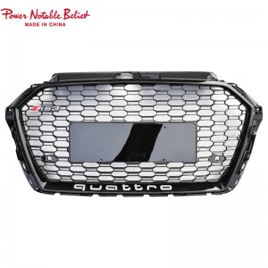 S3 RS3 8V.5 style car grille with ACC lower frame emblem for Audi A3 S3 2017-2019 front bumper grille