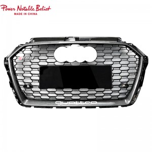 S3 RS3 8V.5 style car grille with ACC lower frame emblem for Audi A3 S3 2017-2019 front bumper grille