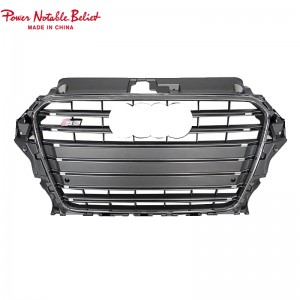S3 RS3 Grill For Audi A3 S3 8V RS3 Quattro Hex Mesh Front Bumper Hood Grille