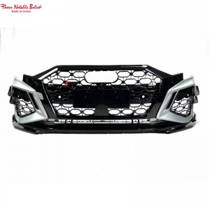 RS3 devan bodykit pou Audi A3 S3 8y Front eksepsyonèl ak gri devan lèv difuzè Tailpipe
