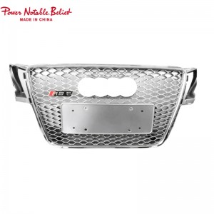RS5 front grill for Audi A5 S5 B8 front bumper grille with lower frame quattro