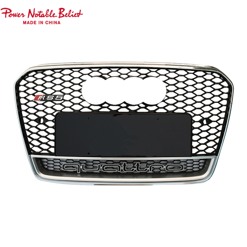RS5 style front bumper grill for Audi A5 S5 B8.5 honeycomb grill RS frame quattro