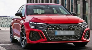 RS3 devan bodykit pou Audi A3 S3 8y Front eksepsyonèl ak gri devan lèv difuzè Tailpipe