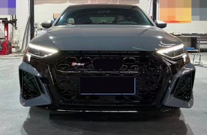 RS3 devan bodykit pou Audi A3 S3 8y Front eksepsyonèl ak gri devan lèv difuzè Tailpipe